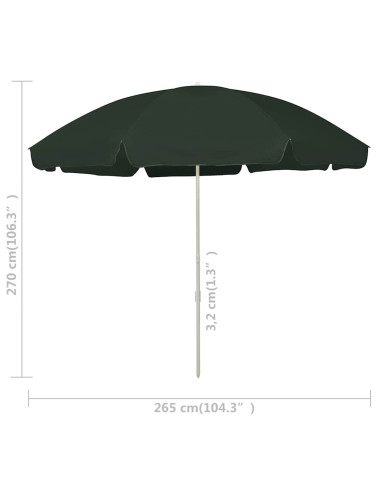 Ombrellone da Spiaggia Verde 300 cm