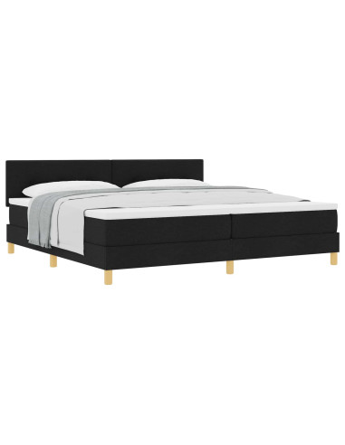 Letto a molle con cuscino Nero 200 x 200 cm Tessuto