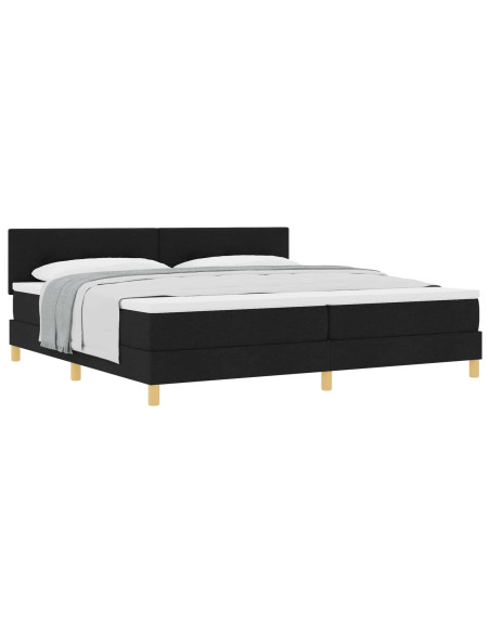 Letto a molle con cuscino Nero 200 x 200 cm Tessuto