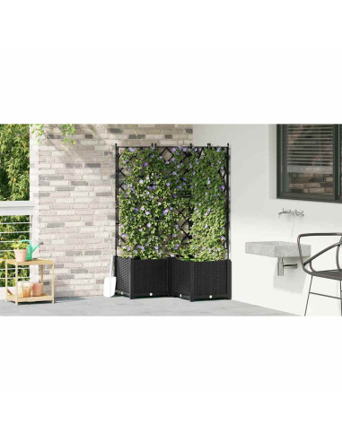 Vaso da giardino 3 pz Nero 80 x 80 x 143 cm PP