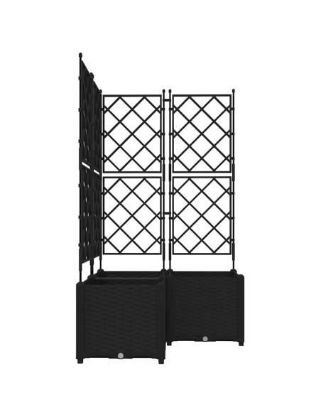 Vaso da giardino 3 pz Nero 80 x 80 x 143 cm PP