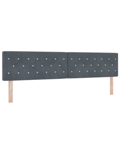 Letto a molle con testiera Grigio scuro 200 x 200 cm Velluto