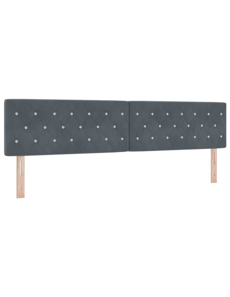 Letto a molle con testiera Grigio scuro 200 x 200 cm Velluto