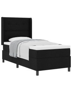 Letto a molle con cuscino Nero 200 x 100 cm Tessuto 2
