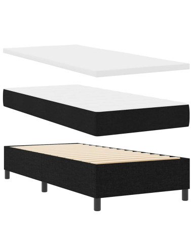 Letto a molle con cuscino Nero 200 x 100 cm Tessuto