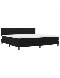 Letto a molle con strisce LED Nero 200 x 200 cm Tessuto 2