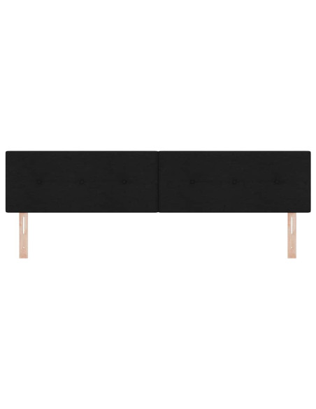 Testiera LED con strisce LED con testiera Nero 200 cm Tessuto
