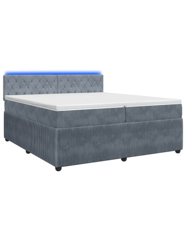 Letto box spring con materasso Grigio Scuro 200 x 200 cm