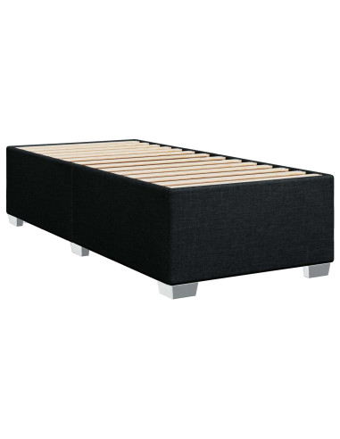 Letto box spring con materasso Nero 100 x 200 cm Tessuto