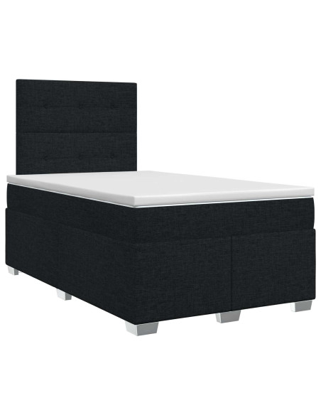 Letto box spring con materasso Nero 120 x 190 cm Tessuto