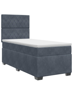 Letto box spring con materasso Grigio Scuro 100 x 200 cm 2