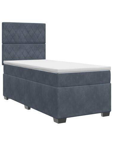 Letto box spring con materasso Grigio Scuro 100 x 200 cm