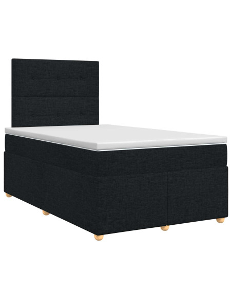 Letto box spring con materasso Nero 120 x 190 cm Tessuto