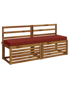 Cuscini per Panchina a 2 Pezzi SOEST 2 pz 100% Poliestere Rosso 2