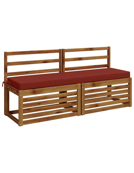 Cuscini per Panchina a 2 Pezzi SOEST 2 pz 100% Poliestere Rosso