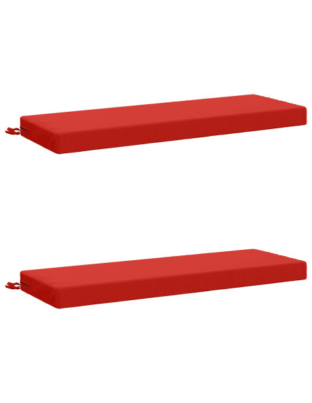 Cuscini per Panchina a 2 Pezzi SOEST 2 pz 100% Poliestere Rosso