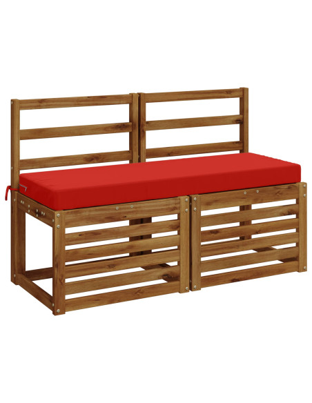 Cuscini per Panchina a 2 Pezzi SOEST 2 pz 100% Poliestere Rosso
