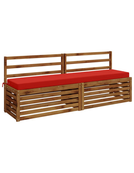 Cuscini per Panchina a 2 Pezzi SOEST 2 pz 100% Poliestere Rosso