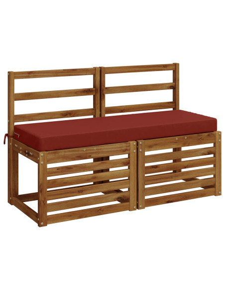 Cuscini per Panchina a 2 Pezzi SOEST 2 pz 100% Poliestere Rosso