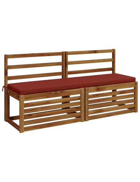 Cuscini per Panchina a 2 Pezzi SOEST 2 pz 100% Poliestere Rosso
