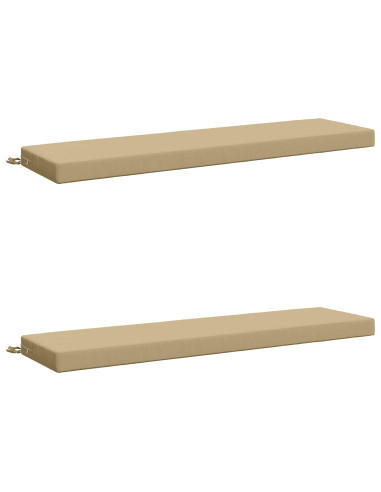 Cuscini per Panchina a 2 Pezzi SOEST 2 pz 100% Poliestere Beige