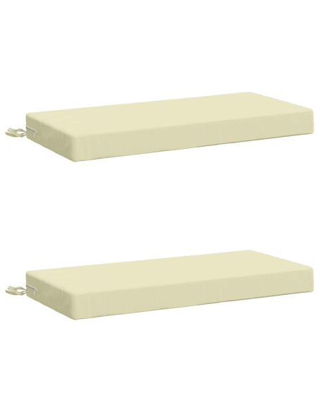 Cuscini per Panchina a 2 Pezzi SOEST 2 pz 100% Poliestere Crema