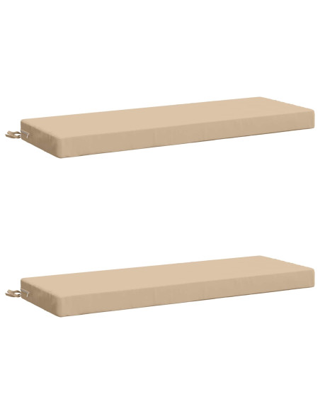 Cuscini per Panchina a 2 Pezzi SOEST 2 pz 100% Poliestere Crema