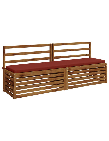 Cuscini per Panchina a 2 Pezzi SOEST 2 pz 100% Poliestere Rosso