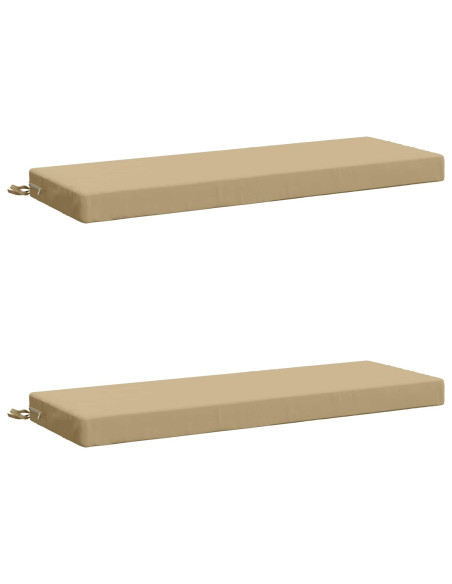 Cuscini per Panchina a 2 Pezzi SOEST 2 pz 100% Poliestere Beige