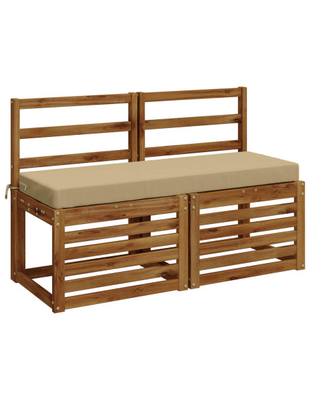 Cuscini per Panchina a 2 Pezzi SOEST 2 pz 100% Poliestere Beige