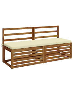 Cuscini per Panchina a 2 Pezzi SOEST 2 pz 100% Poliestere Crema 2