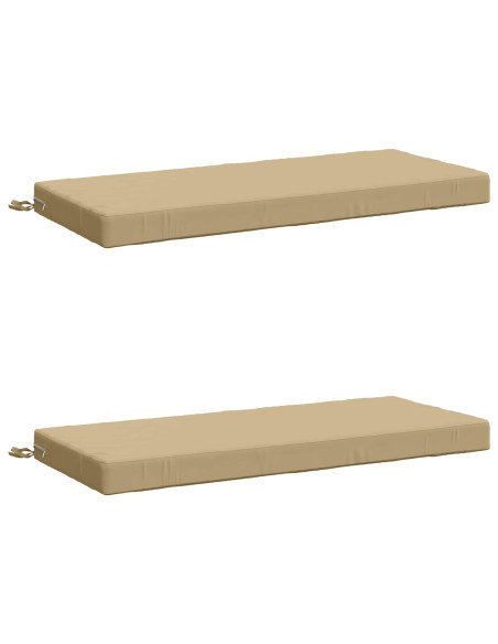 Cuscini per Panchina a 2 Pezzi SOEST 2 pz 100% Poliestere Beige