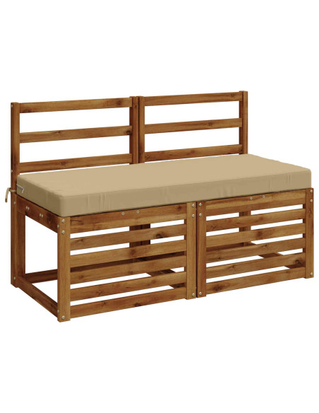 Cuscini per Panchina a 2 Pezzi SOEST 2 pz 100% Poliestere Beige