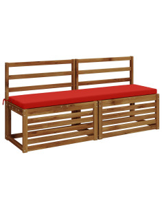 Cuscini per Panchina a 2 Pezzi SOEST 2 pz 100% Poliestere Rosso 2