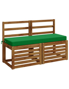 Cuscini per Panchina a 2 Pezzi SOEST 2 pz 100% Poliestere Verde 2
