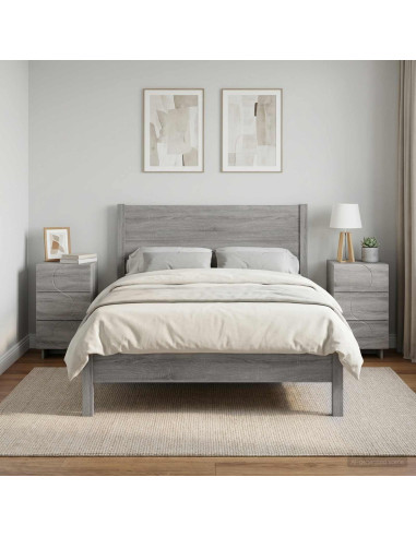 Armadio da Notte 2 pcs Sonoma grigio 33,5 x 34,5 x 60 cm