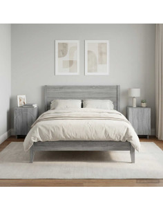 Armadio da Notte 2 pcs Sonoma grigio 33,5 x 34,5 x 50 cm