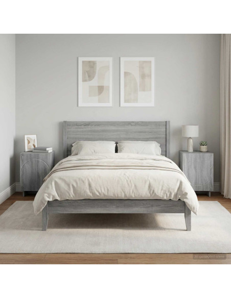 Armadio da Notte 2 pcs Sonoma grigio 33,5 x 34,5 x 50 cm