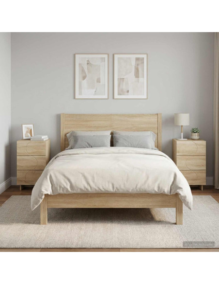 Armadio da Notte 2 pcs Rovere Sonoma 33,5 x 34,5 x 60 cm