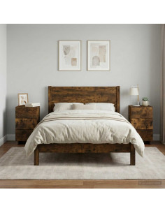 Armadio da Notte 2 pcs Rovere Fumo 33,5 x 34,5 x 60 cm