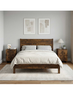 Armadio da Notte 2 pcs Rovere Fumo 33,5 x 34,5 x 50 cm