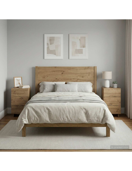 Armadio da Notte 2 pcs Rovere Artigianale 33,5 x 34,5 x 60 cm