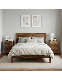 Armadio da Notte 2 pcs Legno antico 33,5 x 34,5 x 60 cm