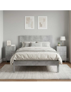 Armadio da Notte 2 pcs Grigio Cemento 33,5 x 34,5 x 60 cm