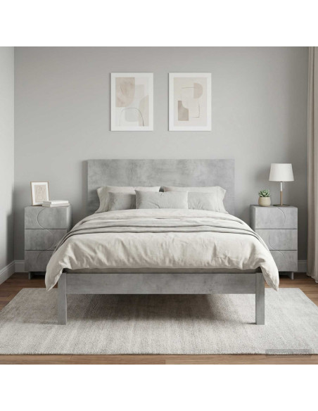 Armadio da Notte 2 pcs Grigio Cemento 33,5 x 34,5 x 60 cm