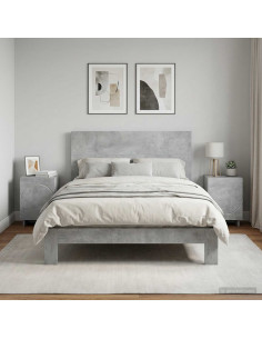 Armadio da Notte 2 pcs Grigio Cemento 33,5 x 34,5 x 50 cm