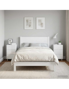 Armadio da Notte 2 pcs Bianco Lucido 33,5 x 34,5 x 60 cm