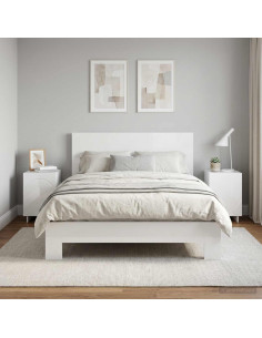 Armadio da Notte 2 pcs Bianco Lucido 33,5 x 34,5 x 50 cm