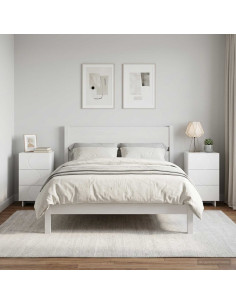 Armadio da Notte 2 pcs Bianco 33,5 x 34,5 x 60 cm