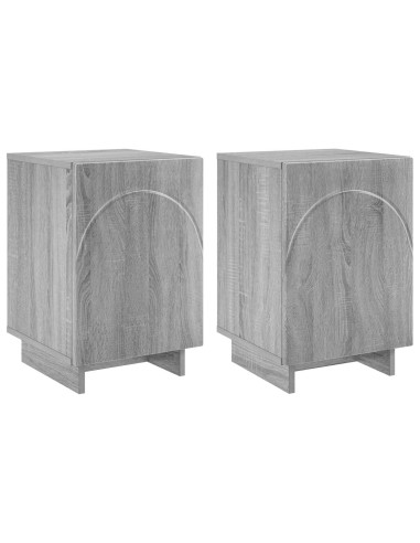 Armadio da Notte 2 pcs Sonoma grigio 33,5 x 34,5 x 50 cm